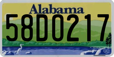 AL license plate 58DO217