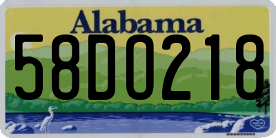 AL license plate 58DO218
