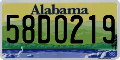 AL license plate 58DO219