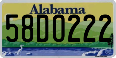 AL license plate 58DO222
