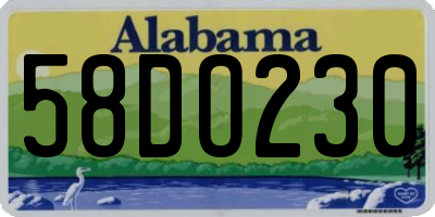AL license plate 58DO230