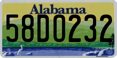 AL license plate 58DO232