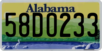 AL license plate 58DO233
