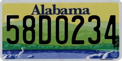 AL license plate 58DO234