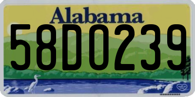 AL license plate 58DO239