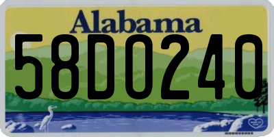 AL license plate 58DO240