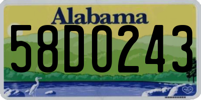 AL license plate 58DO243