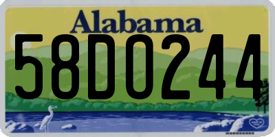 AL license plate 58DO244