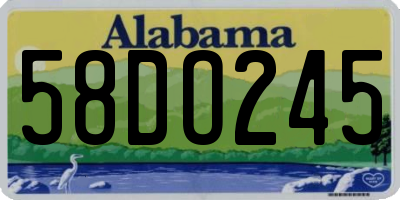 AL license plate 58DO245