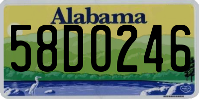 AL license plate 58DO246