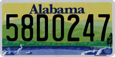 AL license plate 58DO247