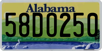 AL license plate 58DO250