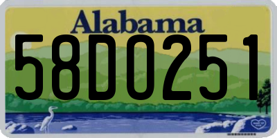 AL license plate 58DO251
