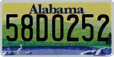 AL license plate 58DO252