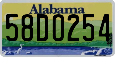 AL license plate 58DO254