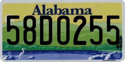 AL license plate 58DO255