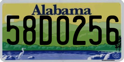 AL license plate 58DO256