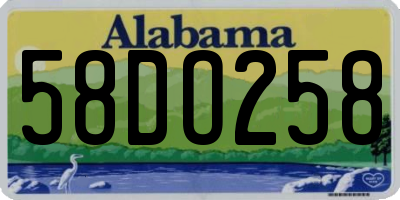 AL license plate 58DO258