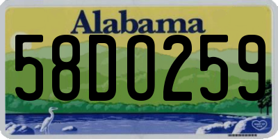 AL license plate 58DO259