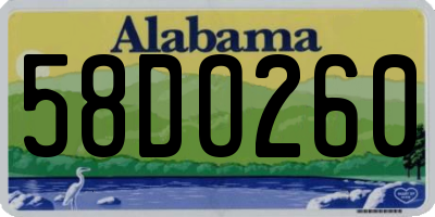 AL license plate 58DO260