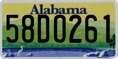 AL license plate 58DO261