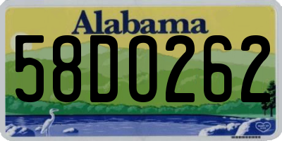 AL license plate 58DO262