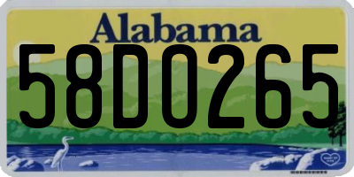 AL license plate 58DO265