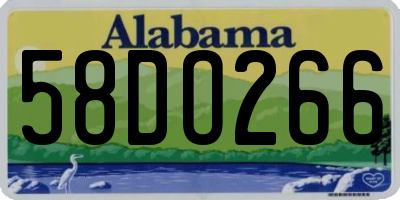 AL license plate 58DO266