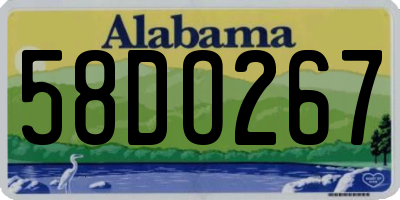 AL license plate 58DO267
