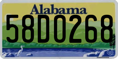 AL license plate 58DO268