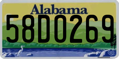AL license plate 58DO269