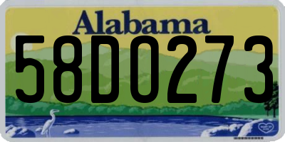 AL license plate 58DO273