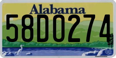 AL license plate 58DO274
