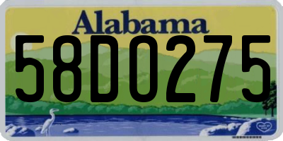 AL license plate 58DO275