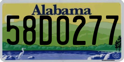 AL license plate 58DO277