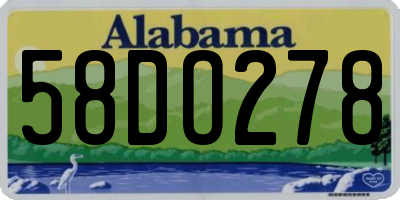 AL license plate 58DO278
