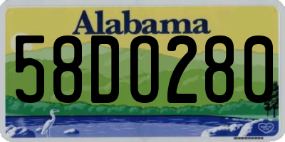AL license plate 58DO280