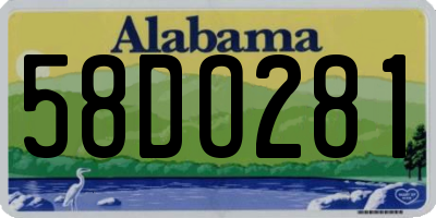 AL license plate 58DO281