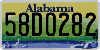 AL license plate 58DO282