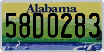 AL license plate 58DO283