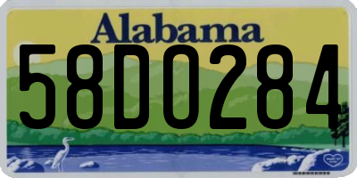 AL license plate 58DO284