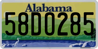AL license plate 58DO285