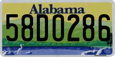 AL license plate 58DO286