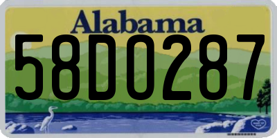 AL license plate 58DO287