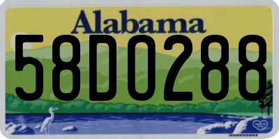 AL license plate 58DO288