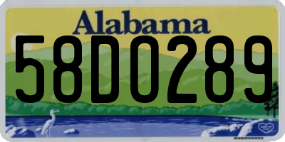 AL license plate 58DO289