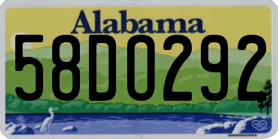 AL license plate 58DO292