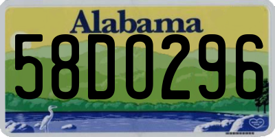 AL license plate 58DO296