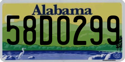 AL license plate 58DO299