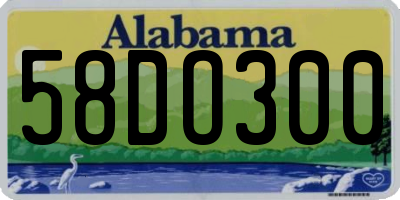 AL license plate 58DO300
